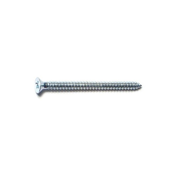 Midwest Fastener Sheet Metal Screw, #4 x 1-1/2 in, Zinc Plated Steel Flat Head Phillips Drive, 100 PK 50842 - main